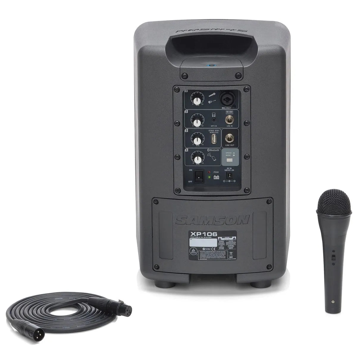 Caja acústica activa Samson XP106 con micrófono y bluetooth