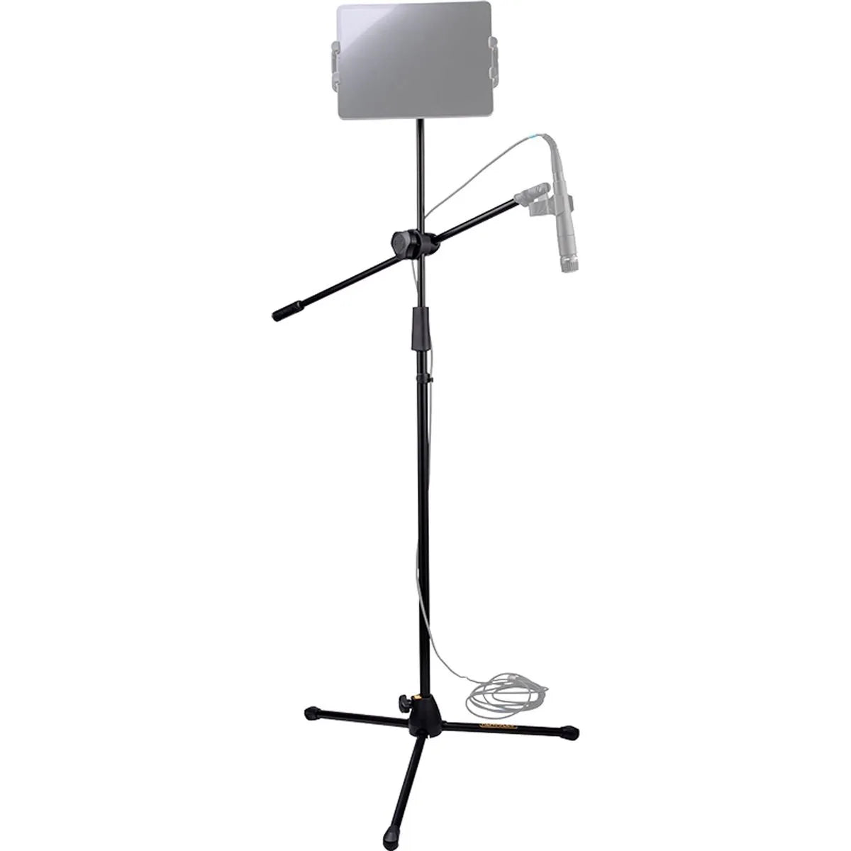 Atril con soporte doble de micrófono Hercules MS434B Stage Series con boom