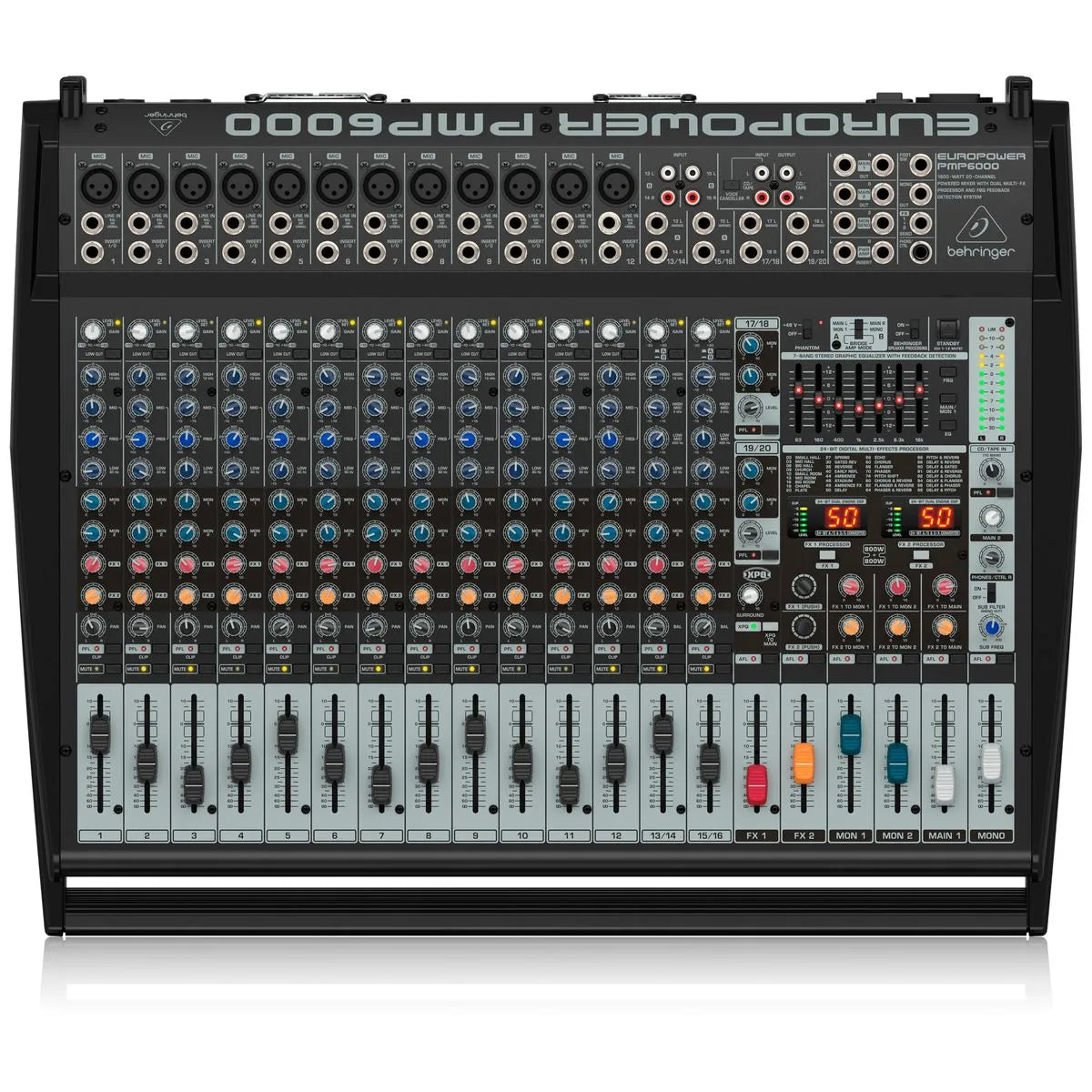 Mixer con power Behringer PMP6000 de 1600W