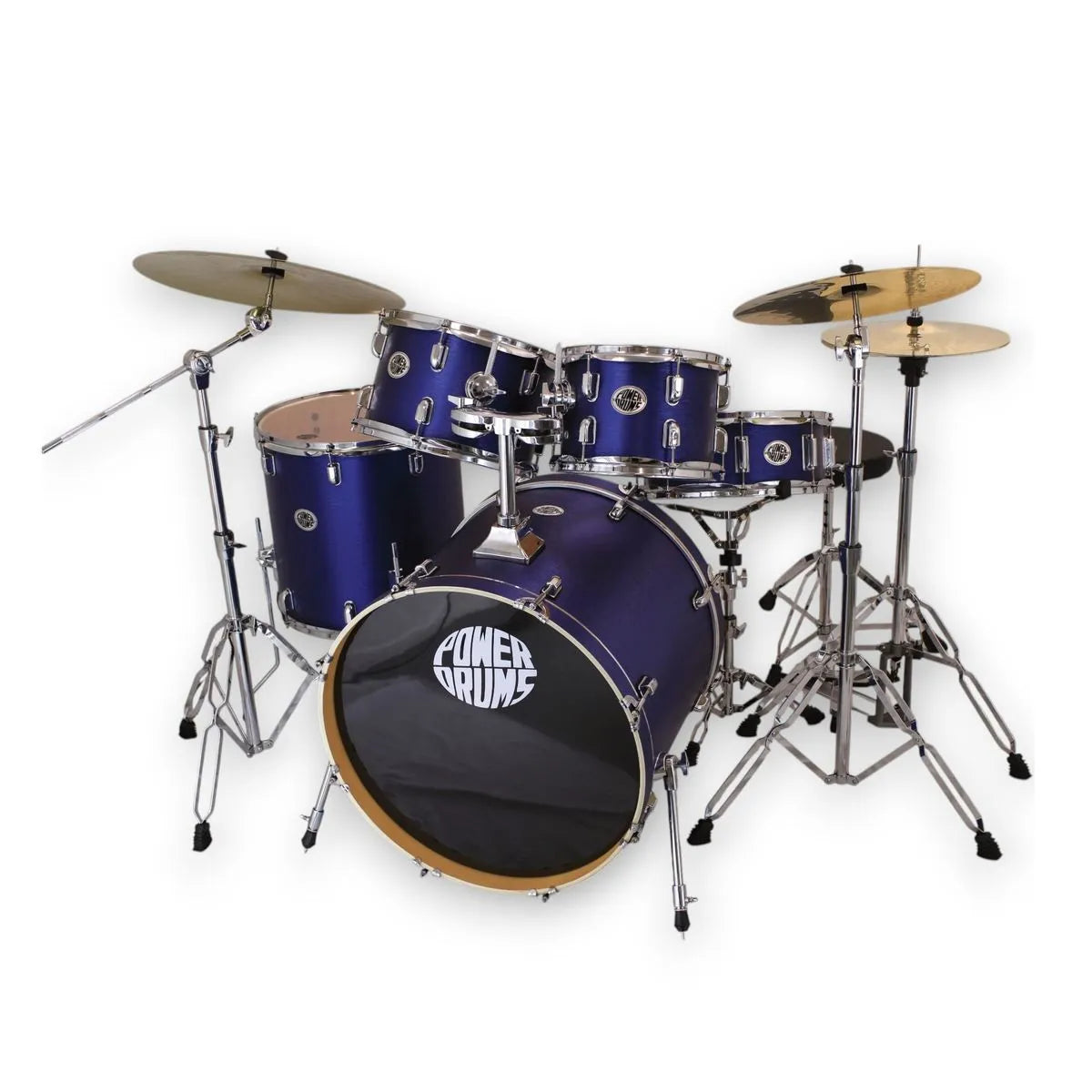 Set de batería acústica PowerDrums JJ-5 DLM con platillos Guzel