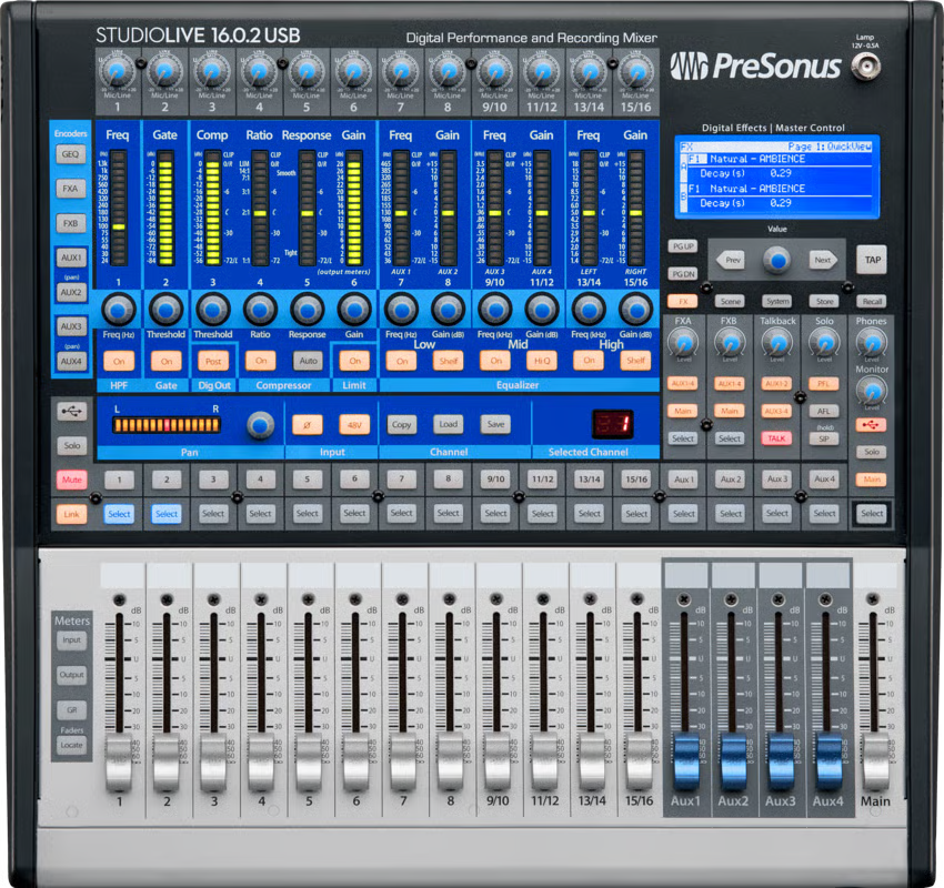 PreSonus StudioLive 16.0.2 USB Mixer Digital de 16 Canales