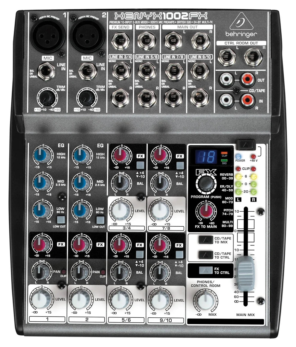 MIXER BEHRINGER 1002 sfx  XENYX 10 CANALES 2 BUS