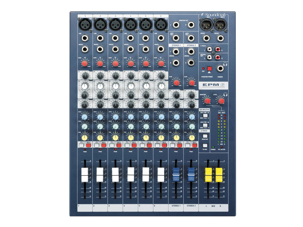 Soundcraft EPM6 Mixer Análogo de 6+2 Canales