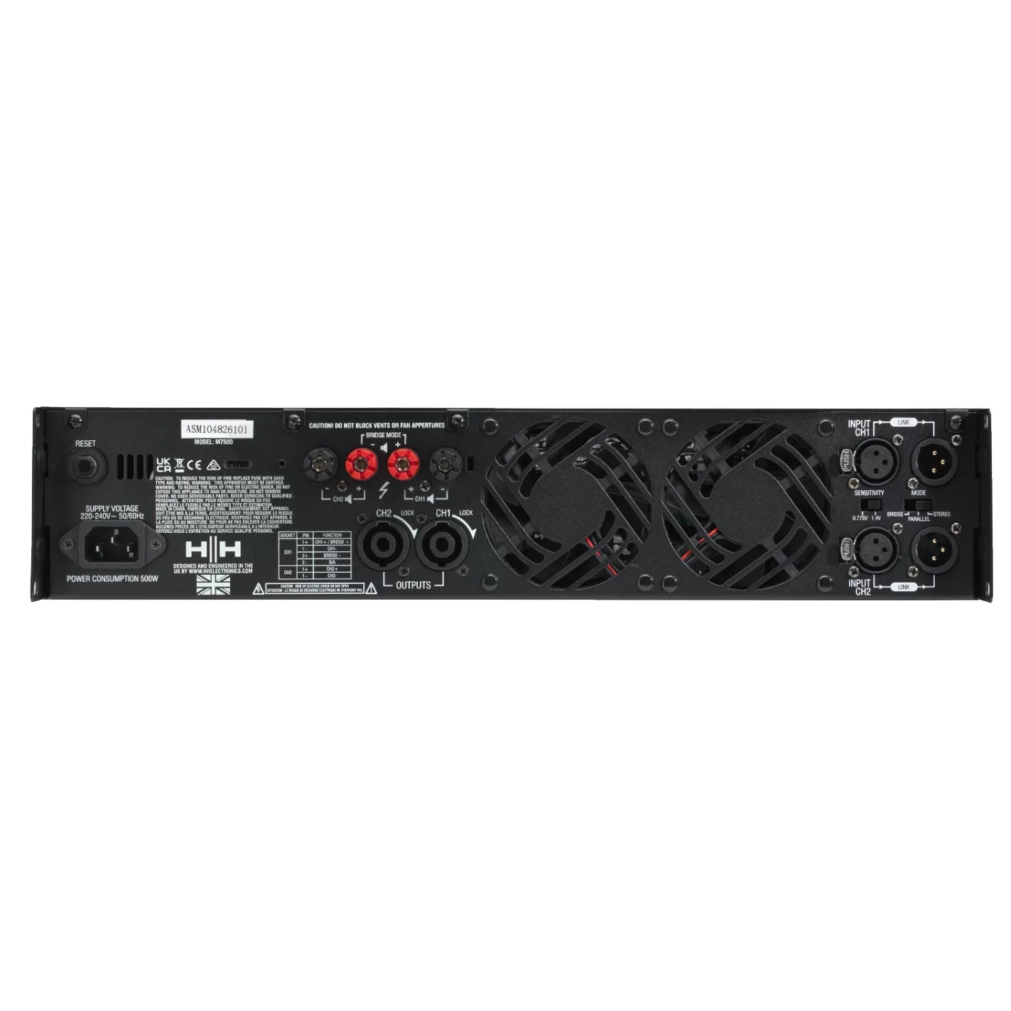 Amplificador de potencia HH M-750D