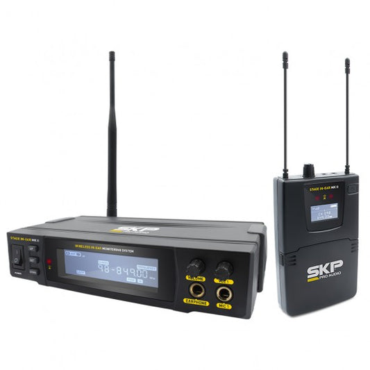 Sistema De monitoreo In Ear SKP STAGE MK2 Profesional Multifrecuencia UHF
