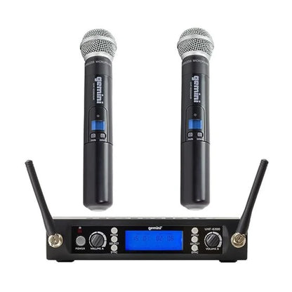 Gemini uhf-6200m sistema inalambrico mano uhf doble