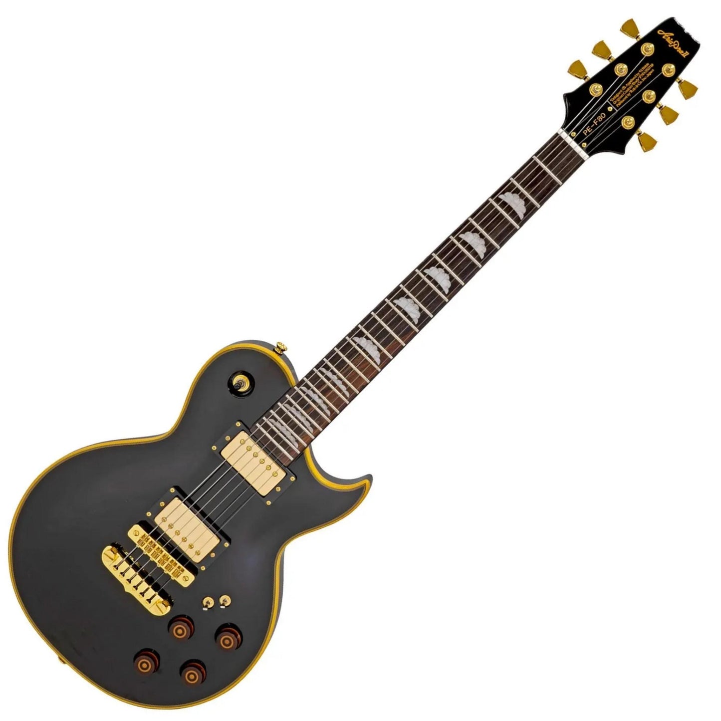 ARIA PRO II GUITARRA ELECTRICA PE F80 L PAUL BLACK TOP A-PEF80-BKTP