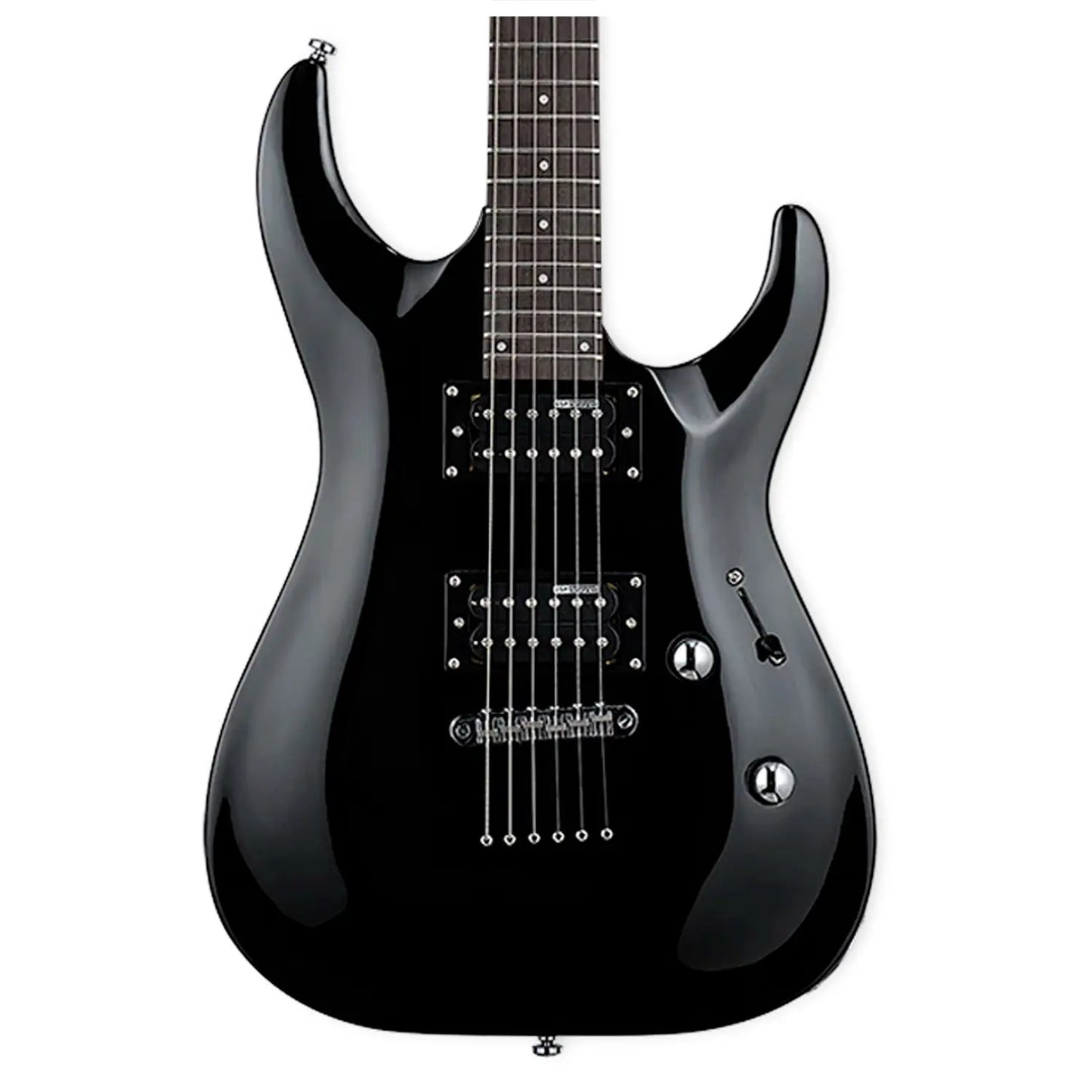 Guitarra Eléctrica Superstrato MH-10 Black Con Funda – LTD