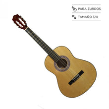 Guitarra clásica 3/4 con cuerdas de nylon para zurdos