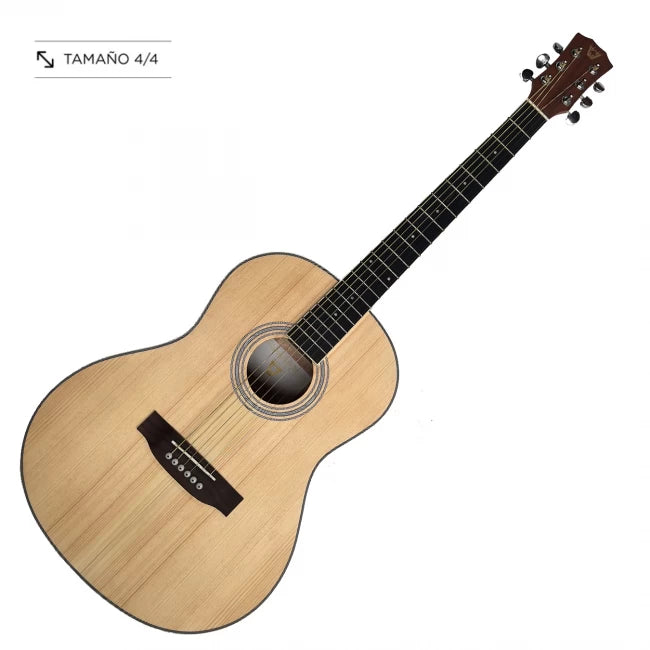 Guitarra acústica WOTAN open pore cuerdas metalicas natural tamaño 4/4