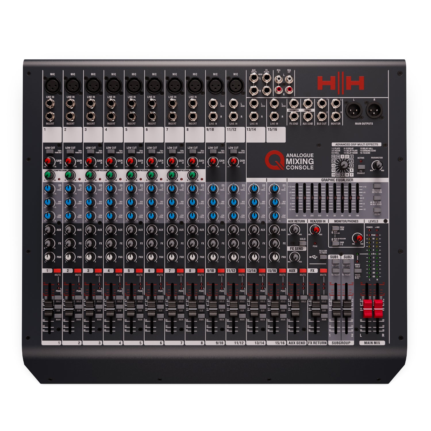 HH Audio Q16FX Mezclador Analógico 16 Canales USB – Rincón del Músico